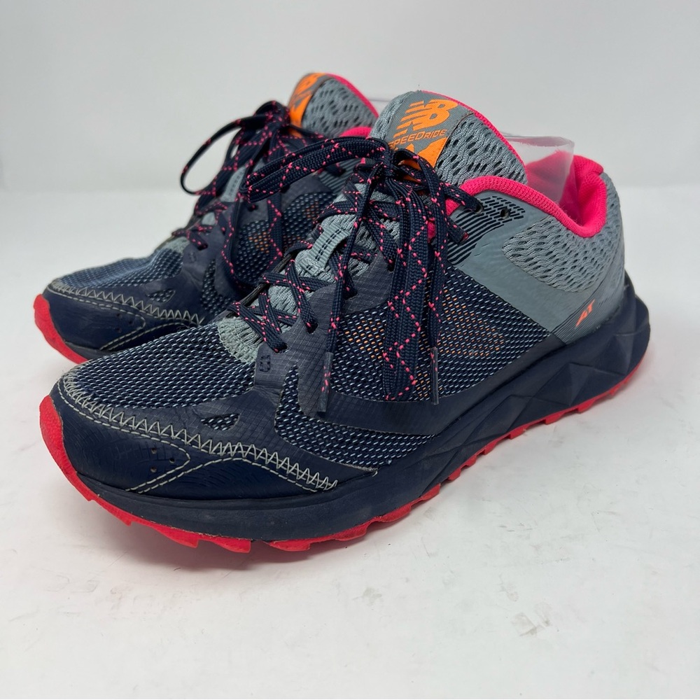 New Balance Navy Gray Pink Athletic Running Shoes - Picture 4 of 13